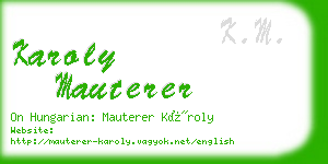 karoly mauterer business card